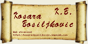 Kosara Bosiljković vizit kartica
